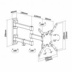 Soporte de Pared Extensible/ Giratorio/ Inclinable/ Nivelable Aisens WT42TSLE-011 para TV de 13-42'/ hasta 20kg - Imagen 5