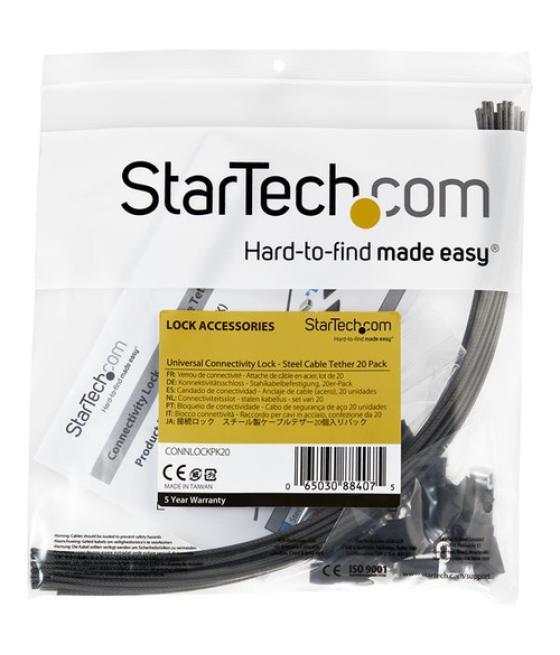 StarTech.com Cables de Seguridad de Doble Lazo - Paquete de 20 - de Acero - Ajustable