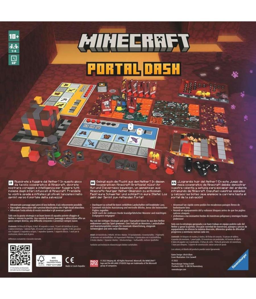 Juego de mesa ravensburger minecraft portal dash (ex magma & monsters)