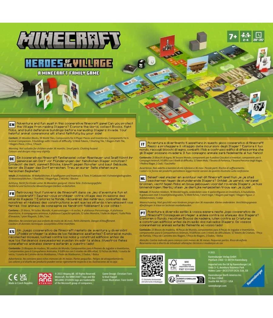 Juego de mesa ravensburger minecraft heroes of the village +7