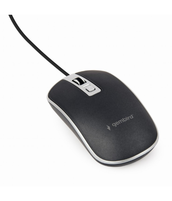 Raton gembird wired optical mouse usb black silver