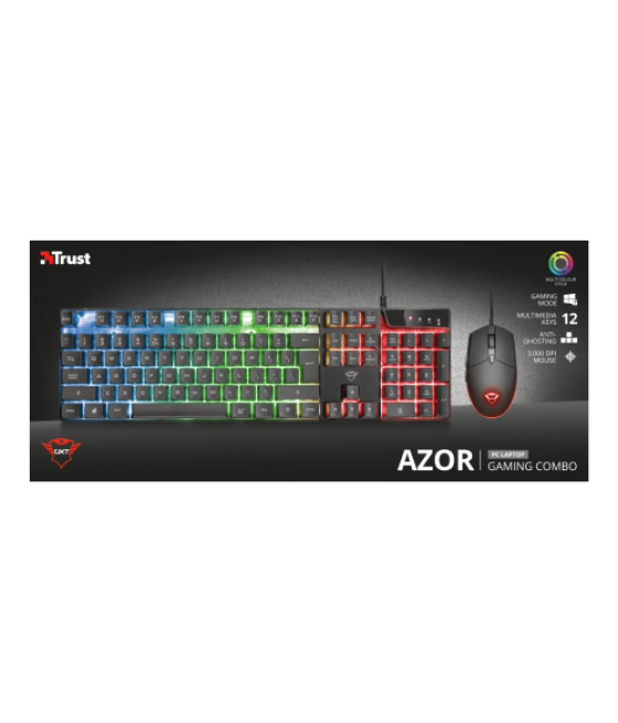 Trust gxt 838 azor gaming combo teclado usb qwerty español negro