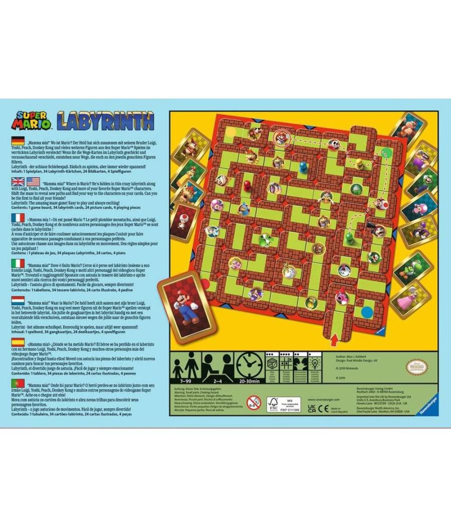 Juego de mesa ravensburger labyrinth super mario