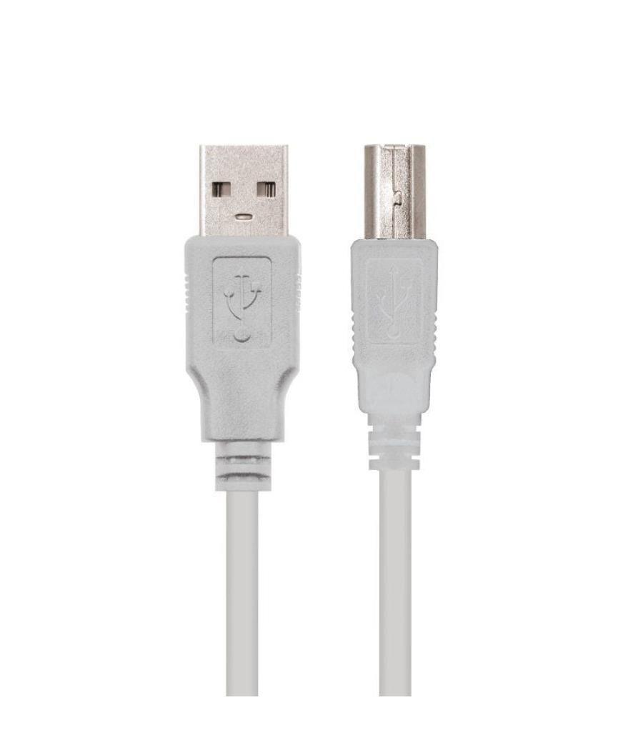 Cable usb 2.0 impresora nanocable 10.01.0102/ usb tipo-b macho - usb macho/ 1m/ beige