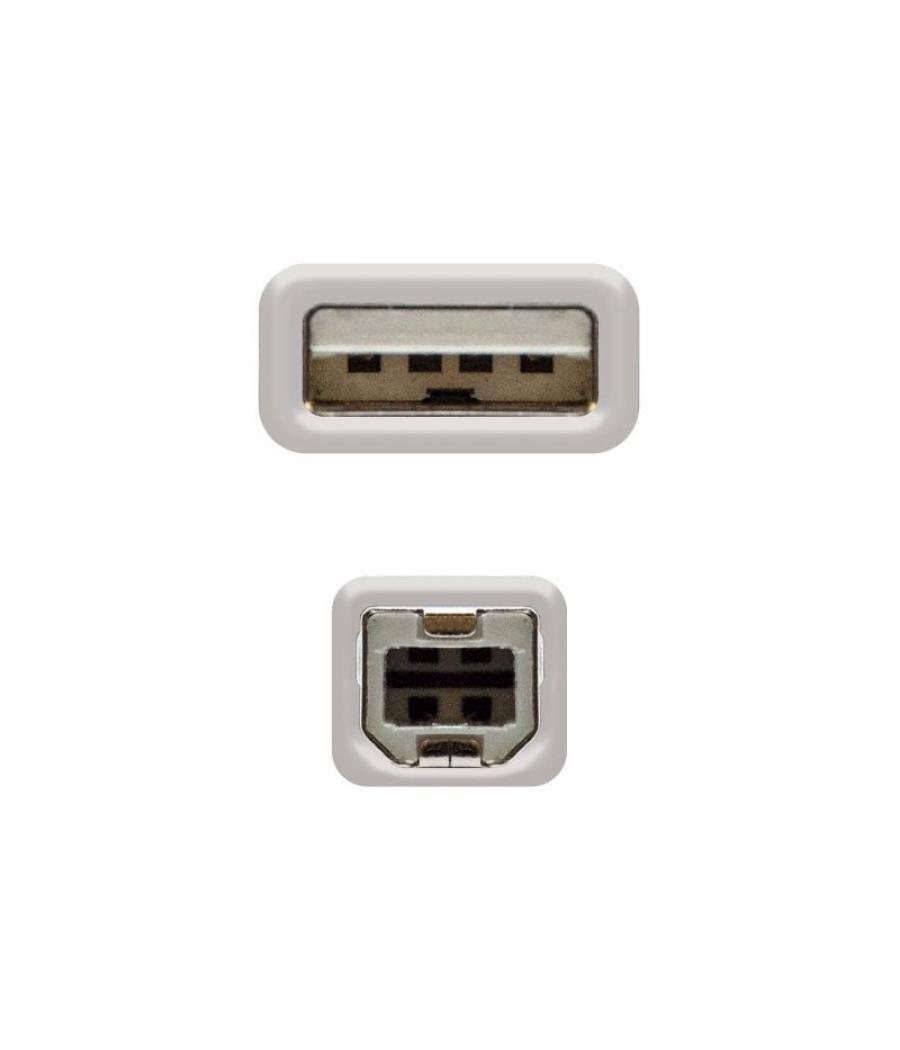 Cable usb 2.0 impresora nanocable 10.01.0102/ usb tipo-b macho - usb macho/ 1m/ beige
