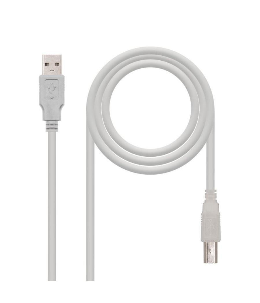Cable usb 2.0 impresora nanocable 10.01.0102/ usb tipo-b macho - usb macho/ 1m/ beige