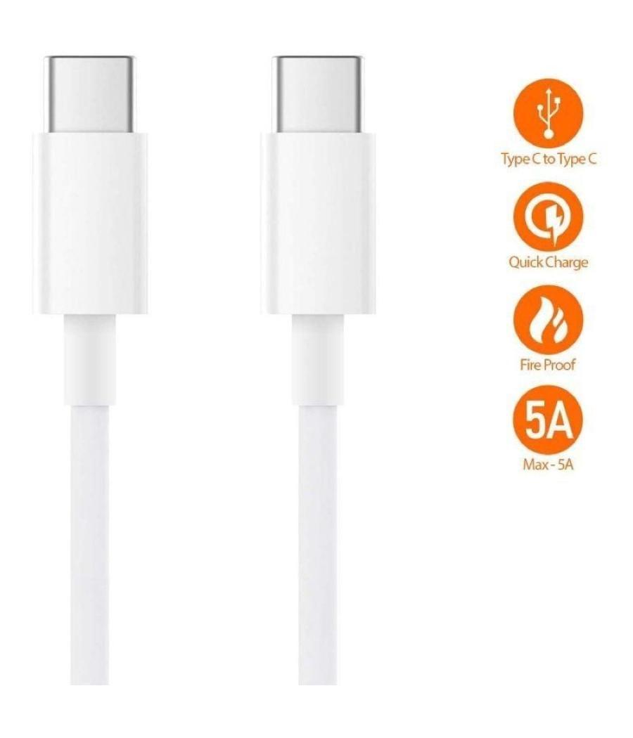 Cable usb 2.0 tipo c xiaomi sjv4108gl/ usb tipo-c macho - usb tipo-c macho/ 1.5m/ blanco