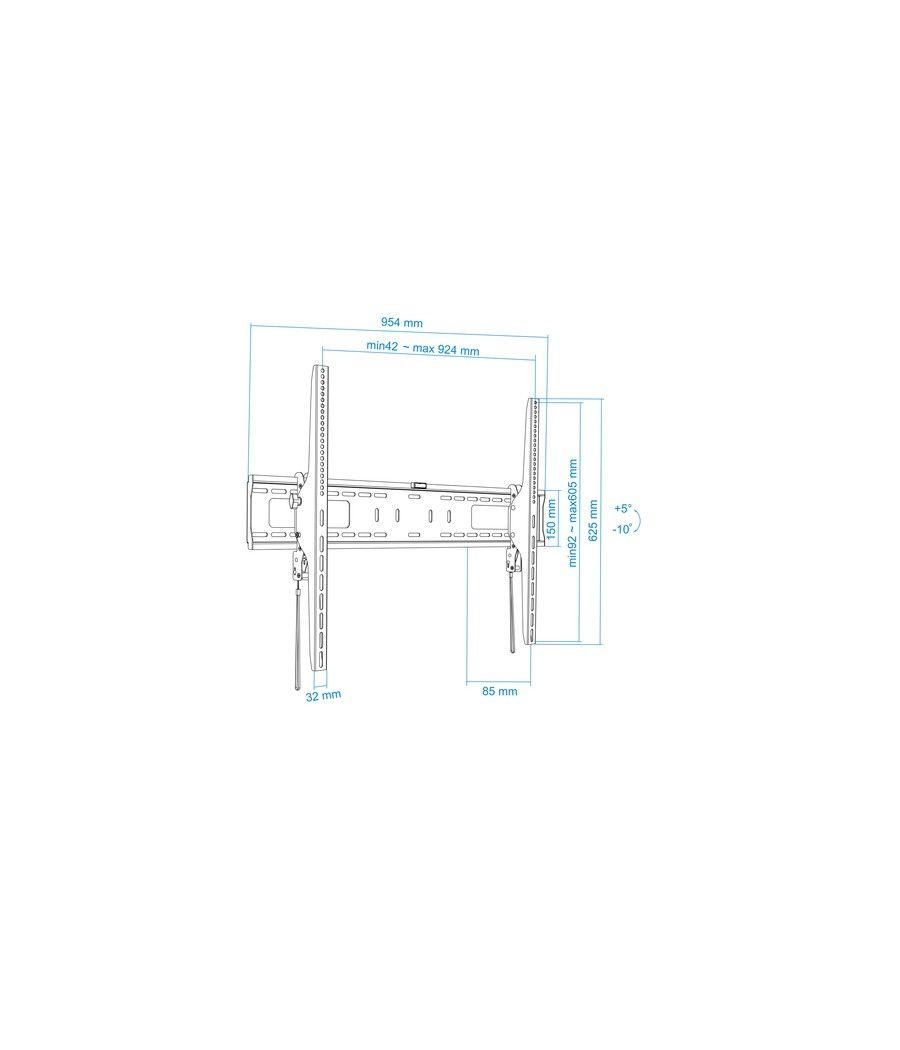 TooQ Soporte de Pared Inclinable para Monitor / TV LCD, Plasma de 60-100, Negro - Imagen 8