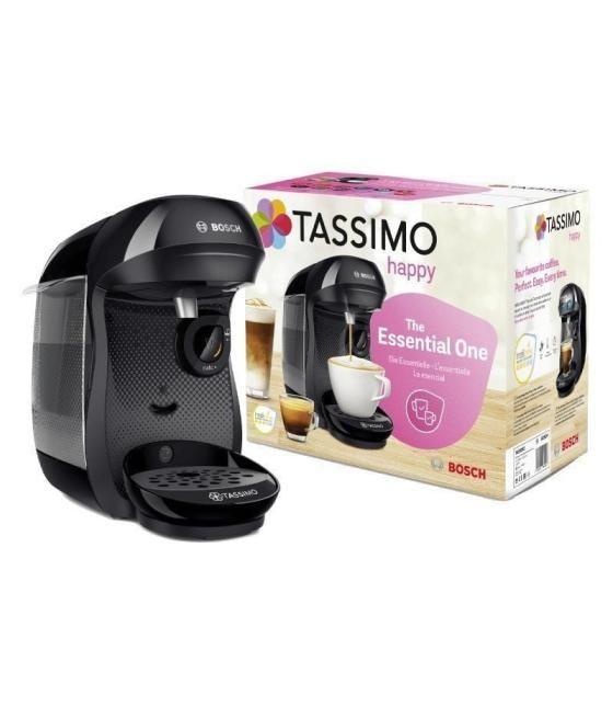 Cafetera de cápsulas bosch tassimo happy/ negra/ incluye descuento 10 euros en café