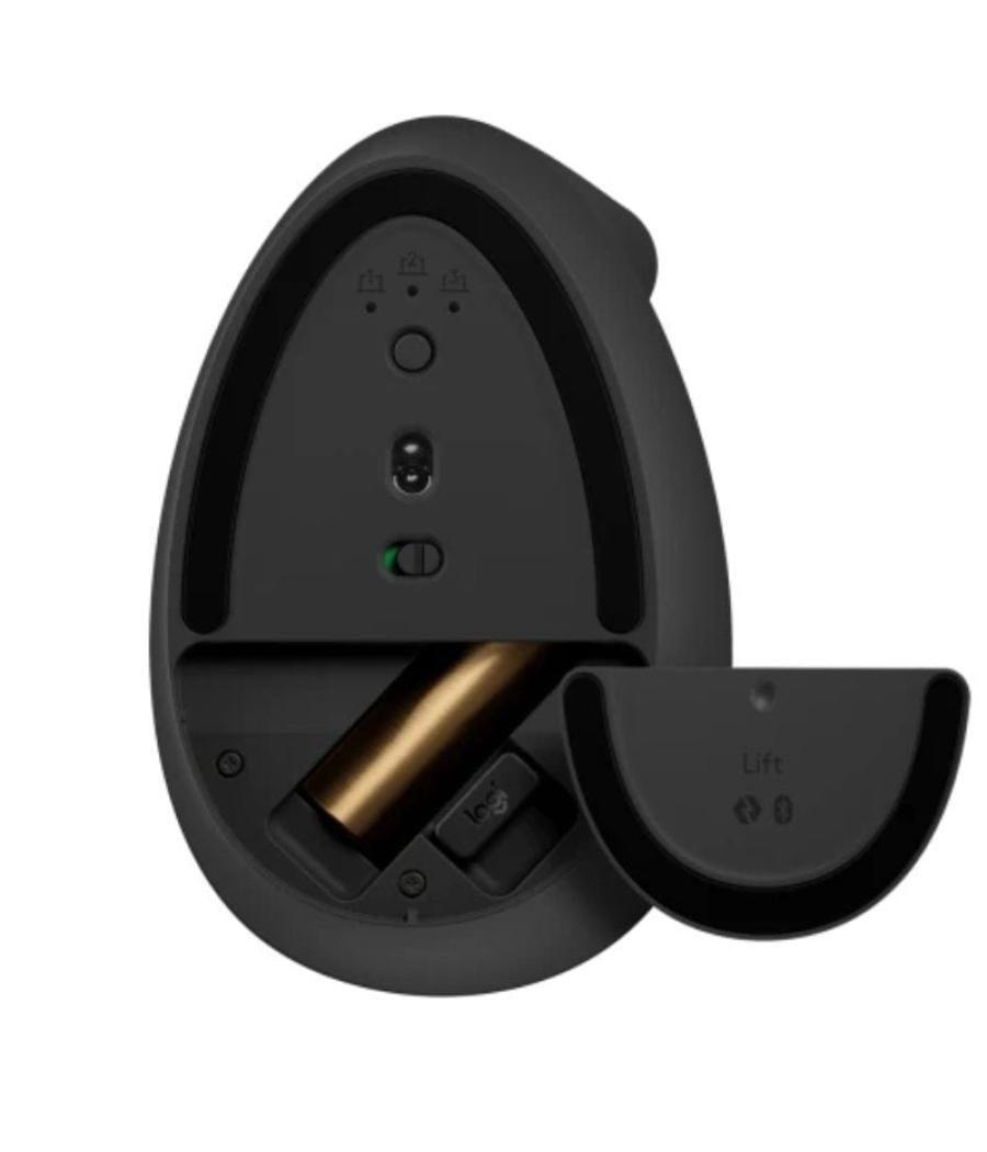 Ratón ergonómico inalámbrico por bluetooth/ 2.4ghz logitech lift vertical ergonomic mouse/ hasta 4000 dpi/ grafito