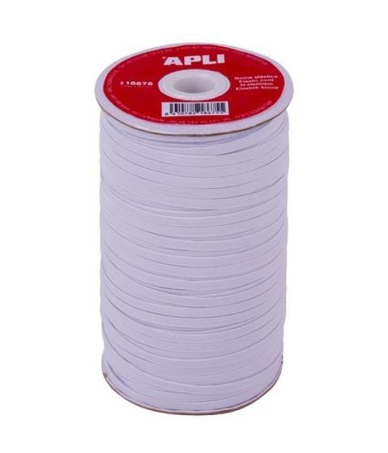 Apli bobina de cuerda elástica plana 5mmx100m blanco