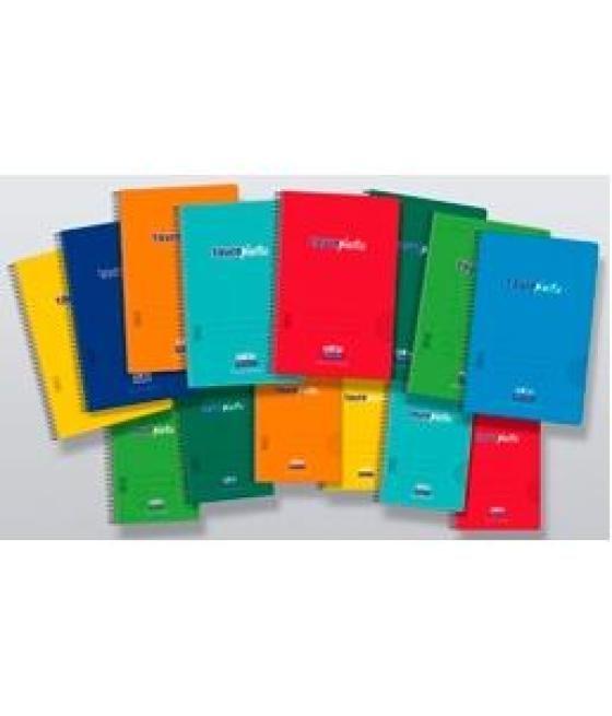 Zorrilla cuaderno espiral tauroplastic 80h cuarto 90gr 4x4 t/ pp colores surtidos