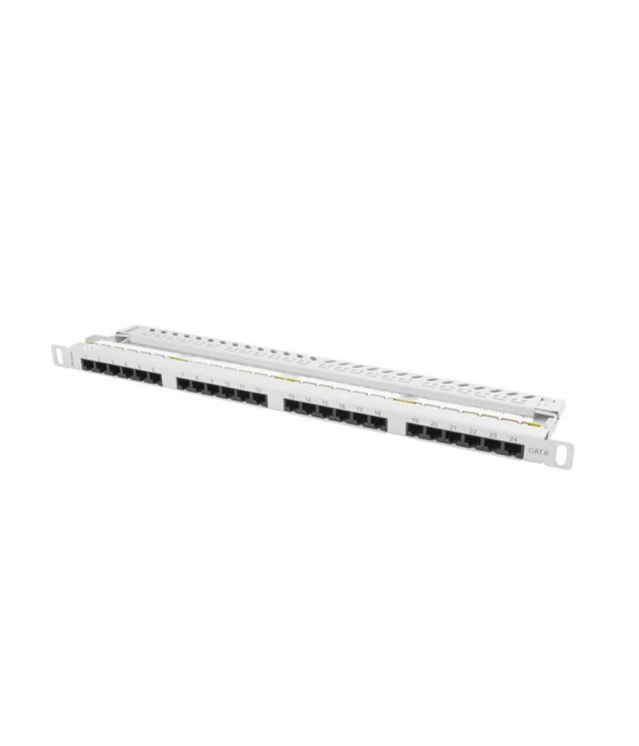 Patch panel lanberg cat.6 utp 24 puertos 0.5u rack 19 gris