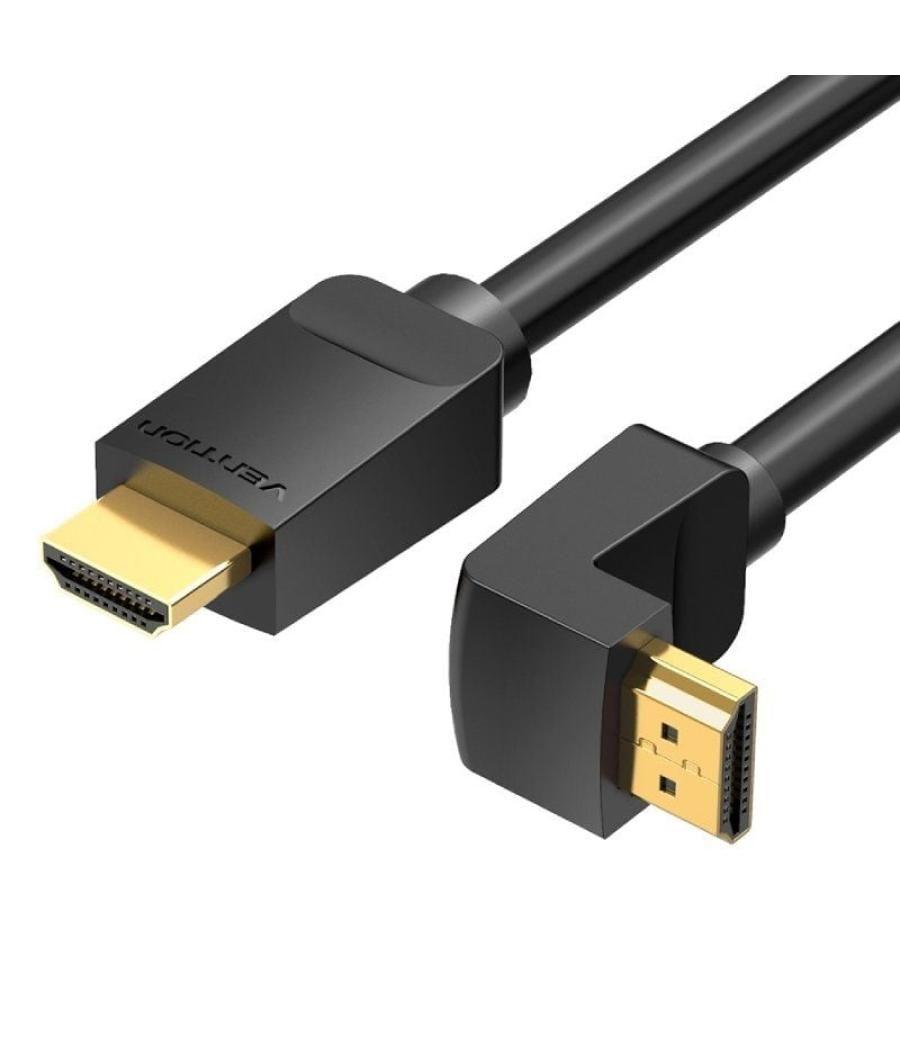 Cable hdmi 2.0 4k acodado vention aaqbh/ hdmi macho - hdmi macho/ 2m/ negro