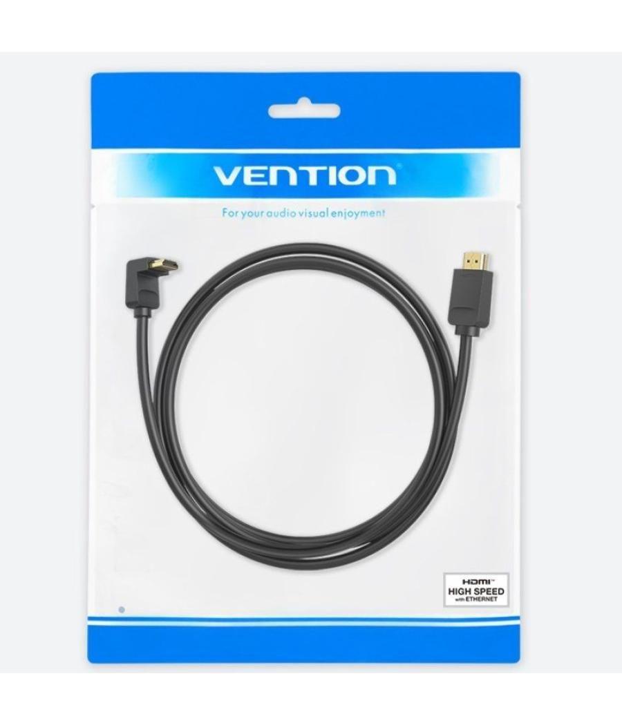 Cable hdmi 2.0 4k acodado vention aaqbh/ hdmi macho - hdmi macho/ 2m/ negro