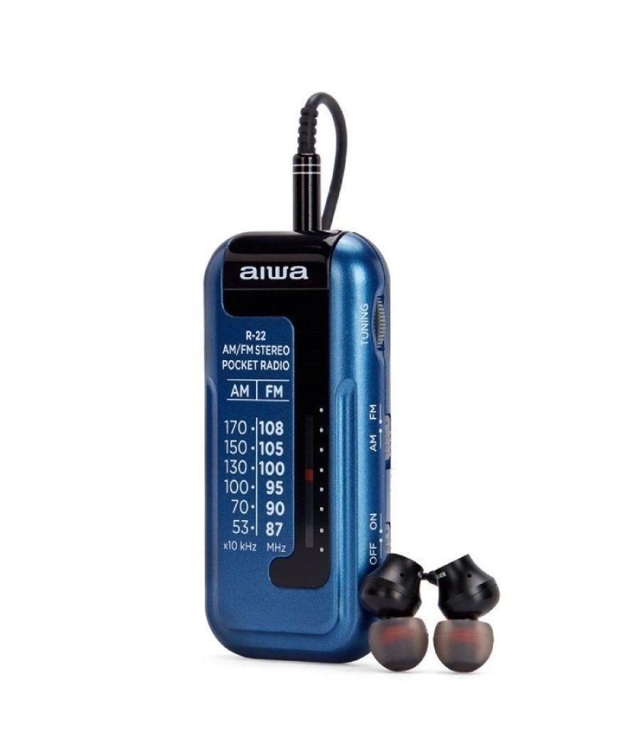 Radio portátil aiwa r-22bl/ azul