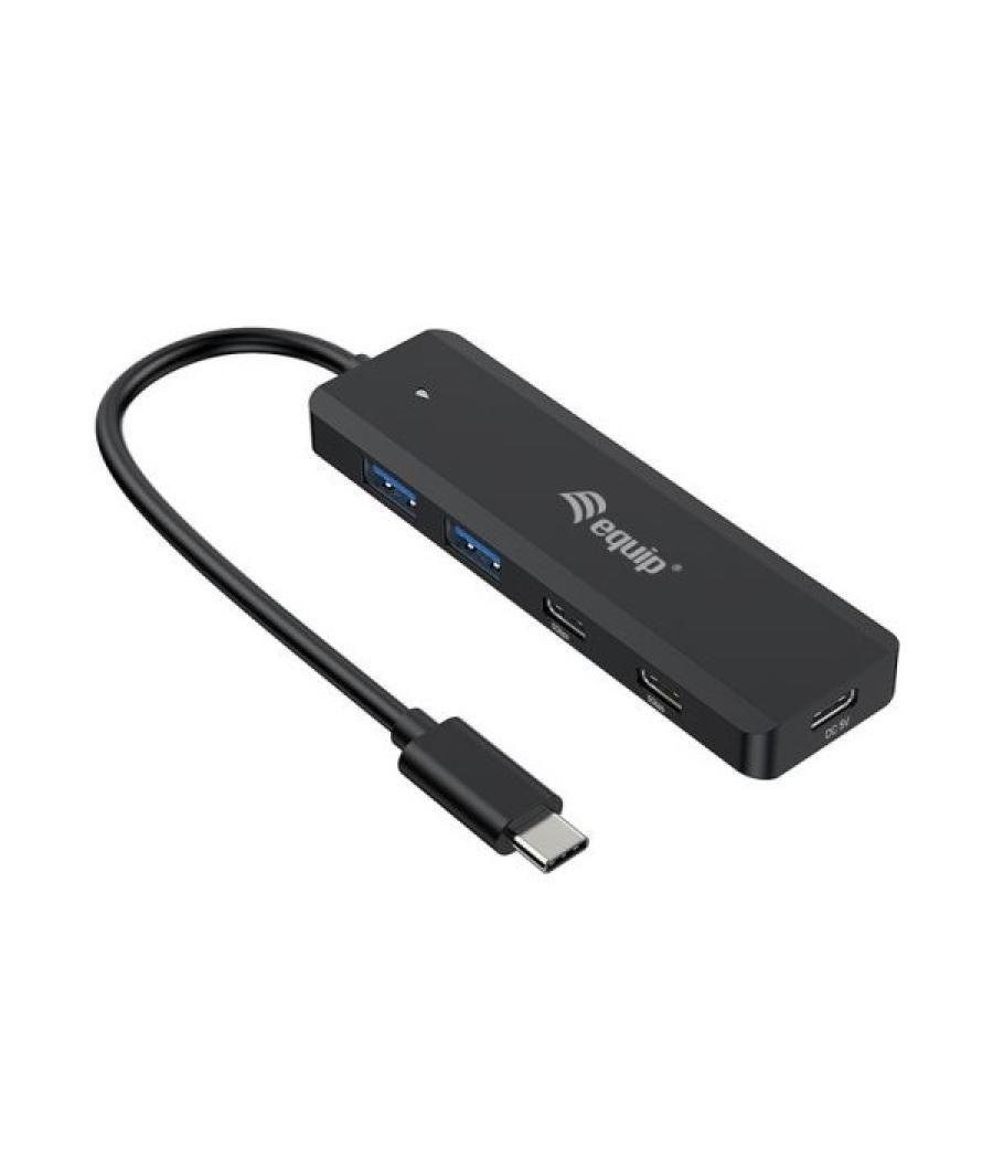 Hub usb-c equip life 128964 4 puertos 2xusb-a 3.0 2xusb-c 3.2 compatible con thunderbolt 3/4 1xusb-c 5v/2a