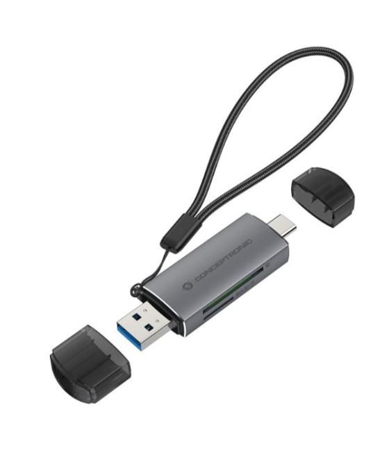 Card reader externo concentronic bian05g usb-c y usb-a compatible con sd, sdhc, sdxc, micro sd/t-flash, micro sdhc, micro sdxc
