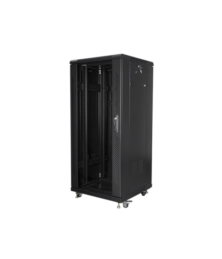 Armario lanberg rack 19" 27u 600x600 flat pack black negro