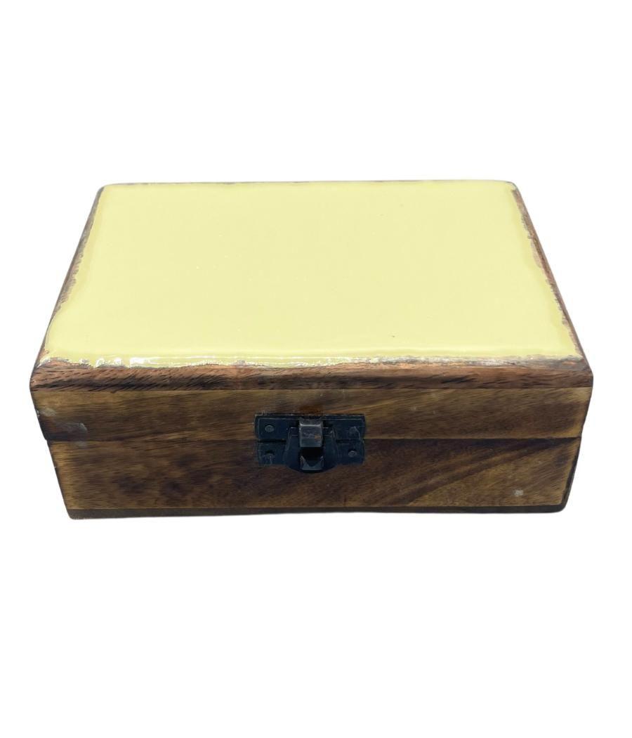 Caja Mediana de Cerámica Esmaltada - 15x10x6cm - Hormigón