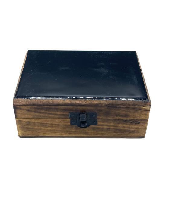 Caja Mediana de Cerámica Esmaltada - 15x10x6cm - Negra