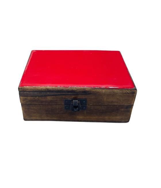 Caja Mediana de Cerámica Esmaltada - 15x10x6cm - Roja