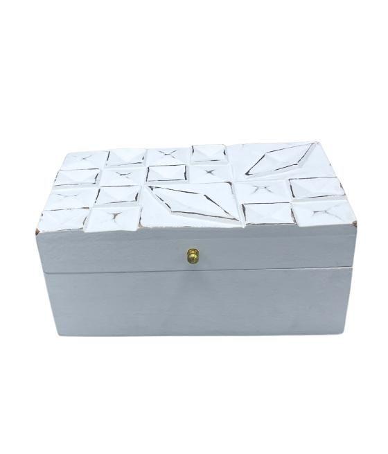 Vintage Deco - Caja Multiusos - 22x12x10cm - Diamantes Blancos