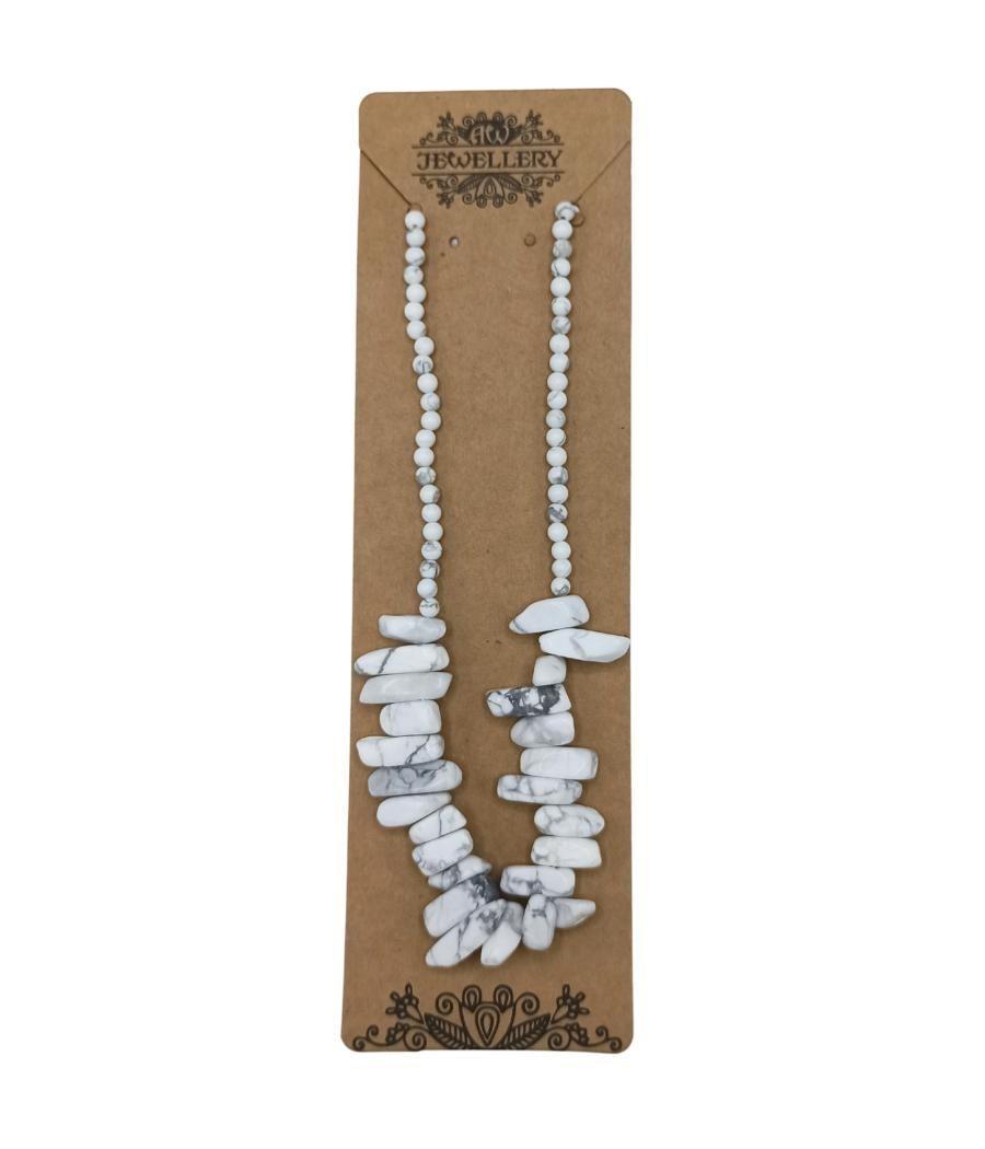 Collar de gemas Longstone - Jaspe blanco