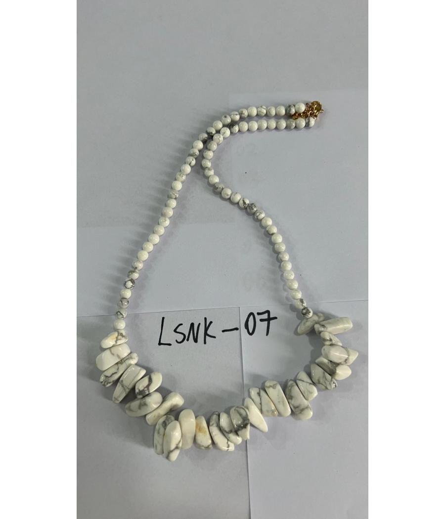 Collar de gemas Longstone - Jaspe blanco