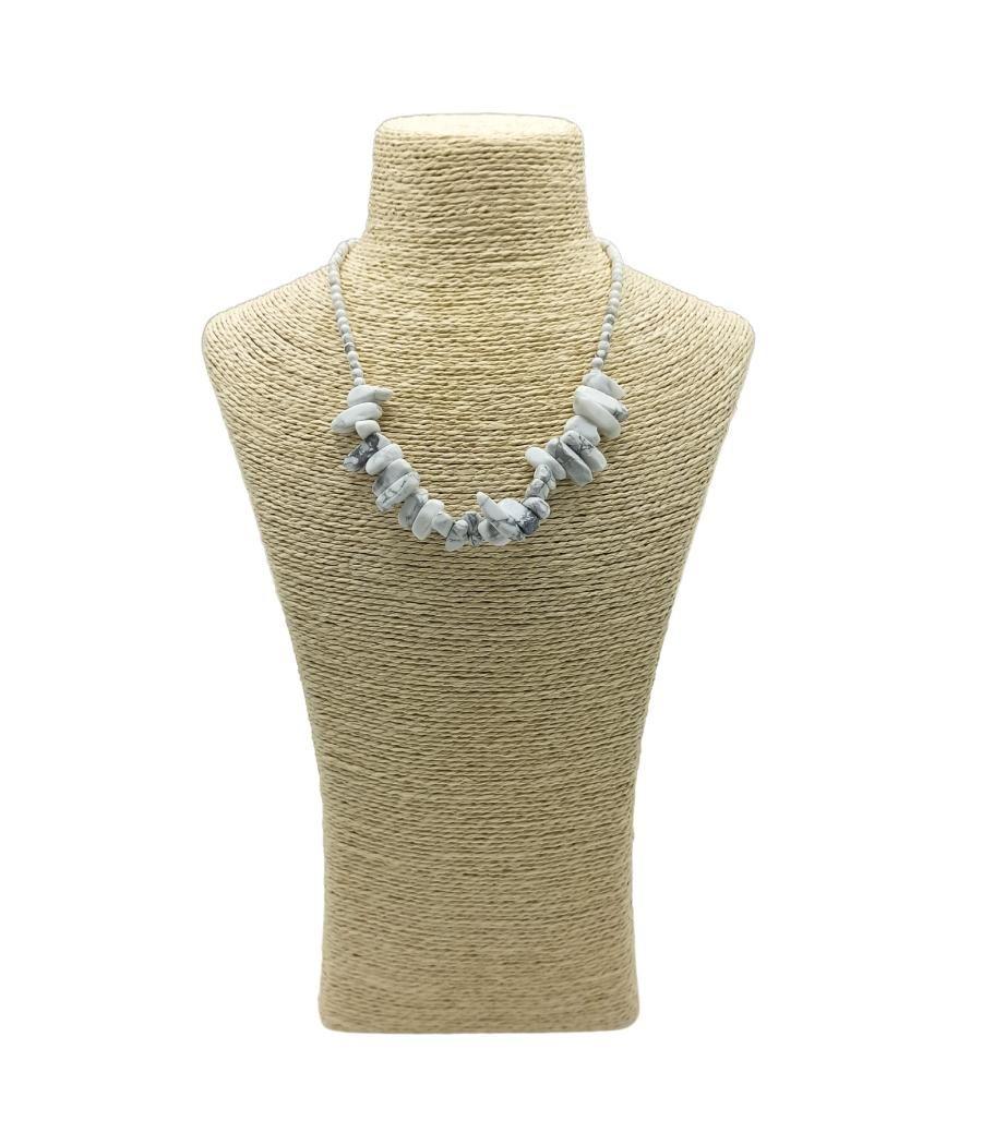 Collar de gemas Longstone - Jaspe blanco