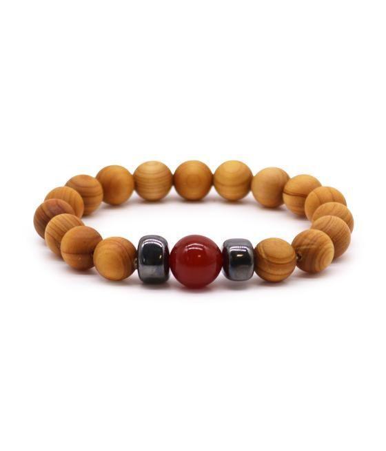 Pulsera de Cedro - Chakra Raíz - Jaspe Rojo