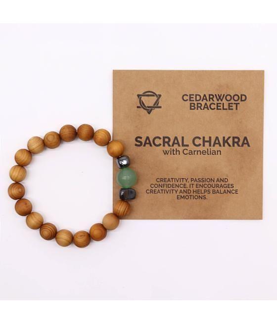 Pulsera de Cedro - Chakra Sacro - Cornalina