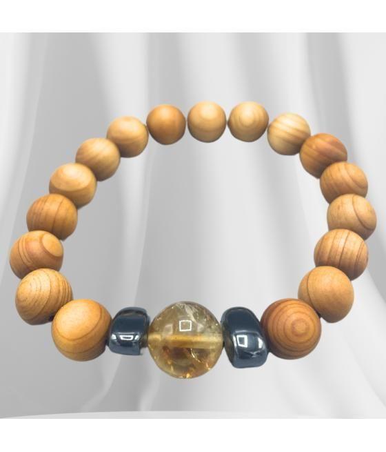 Pulsera de Cedro - Chakra Solar - Citrino