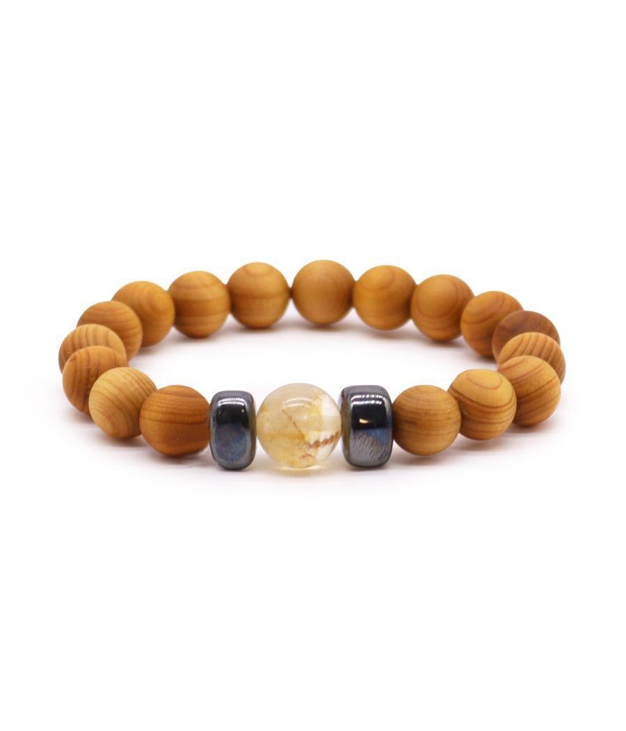 Pulsera de Cedro - Chakra Solar - Citrino