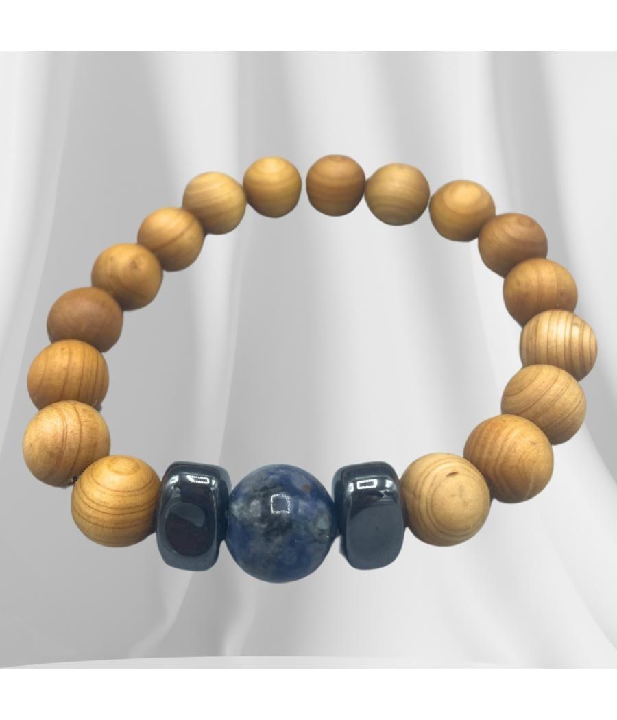 Pulsera de Cedro - Chakra Garganta - Sodalita