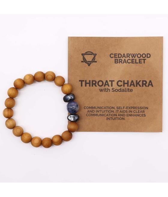 Pulsera de Cedro - Chakra Garganta - Sodalita