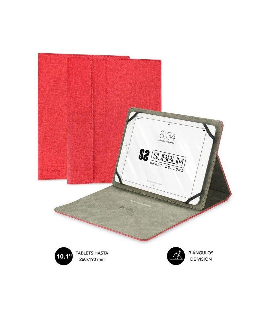 Funda Subblim Clever Stand para Tablets de 10.1'/ Roja - Imagen 1