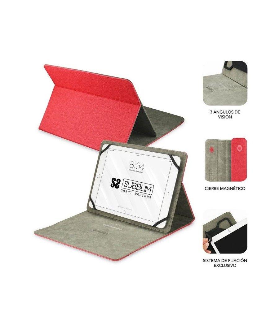 Funda Subblim Clever Stand para Tablets de 10.1'/ Roja - Imagen 2