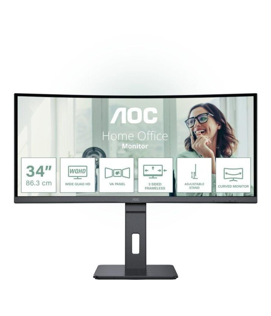 Monitor profesional curvo aoc cu34p3cv 34'/ wqhd/ multimedia/ negro