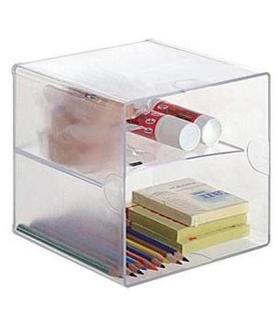 Archivo 2000 organizador archicubo divisor 2 compartimentos 150x150x150 mm cristal transparente