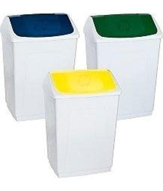 Denox papelera tapa basculante 55l amarillo