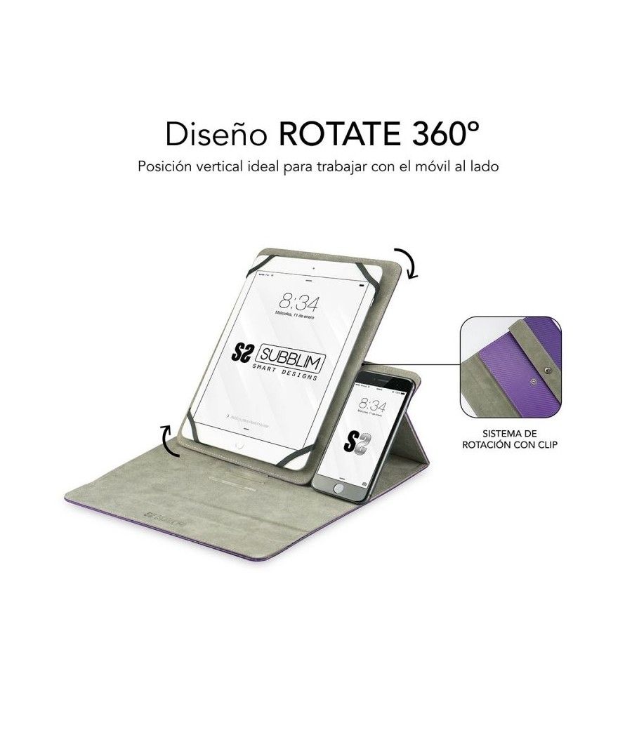 Funda Subblim Rotate 360º  para Tablets de 10.1'/ Purpura - Imagen 3