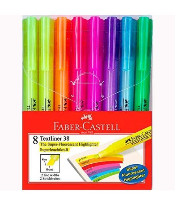 Faber castell marcadores fluorescentes textliner 38 estuche de 8 c/surtidos