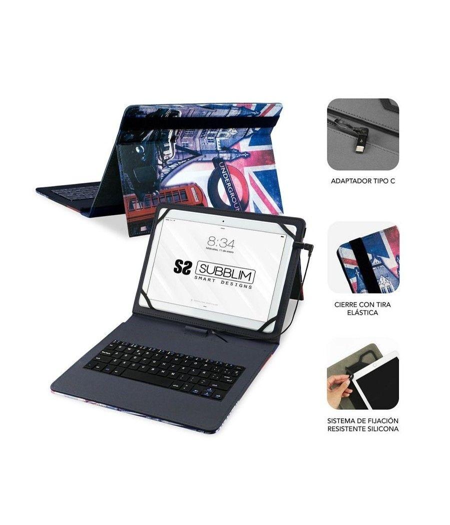 Funda con Teclado Subblim Keytab Pro USB England para Tablets de 10.1' - Imagen 2