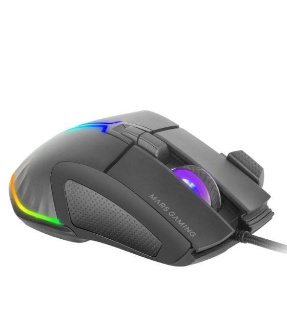 Ratón gaming mars gaming mm-xt/ hasta 12800dpi/ negro