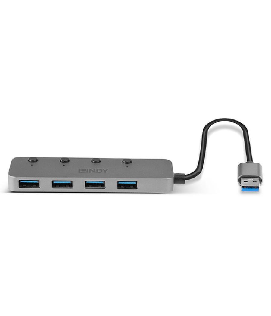 Lindy 43309 hub de interfaz USB 3.2 Gen 1 (3.1 Gen 1) Type-A 5 Mbit/s Gris