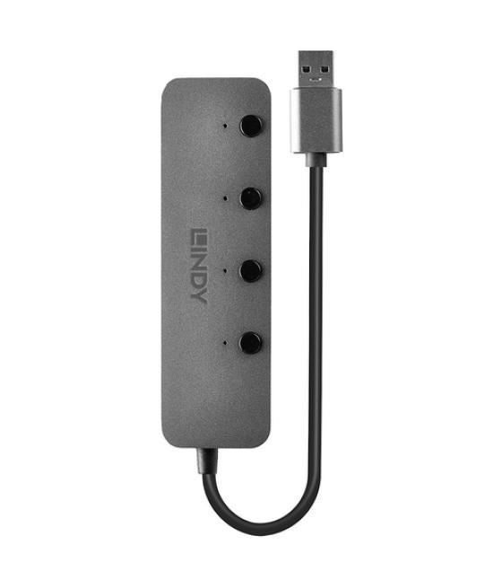 Lindy 43309 hub de interfaz USB 3.2 Gen 1 (3.1 Gen 1) Type-A 5 Mbit/s Gris