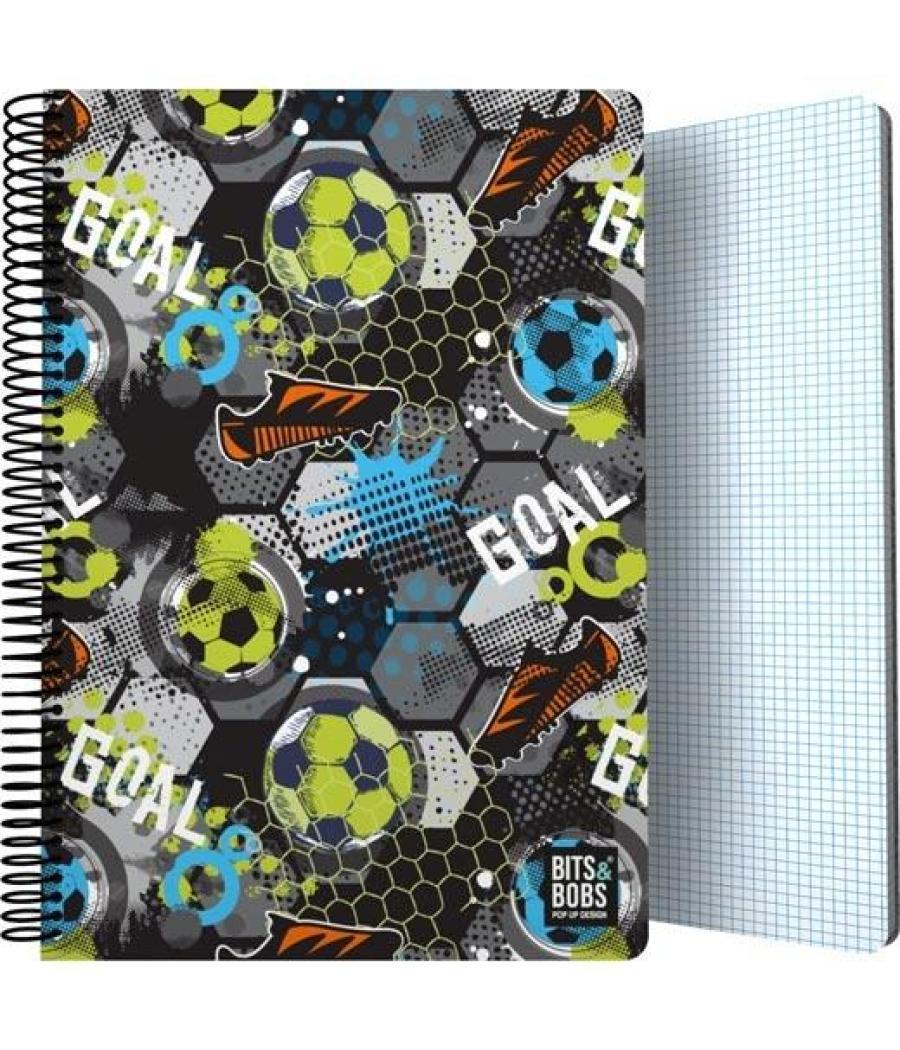 Grafoplás cuaderno folio pp 80h 90gr 4x4mm 5 bandas color bits&bobs 24 goal fsc