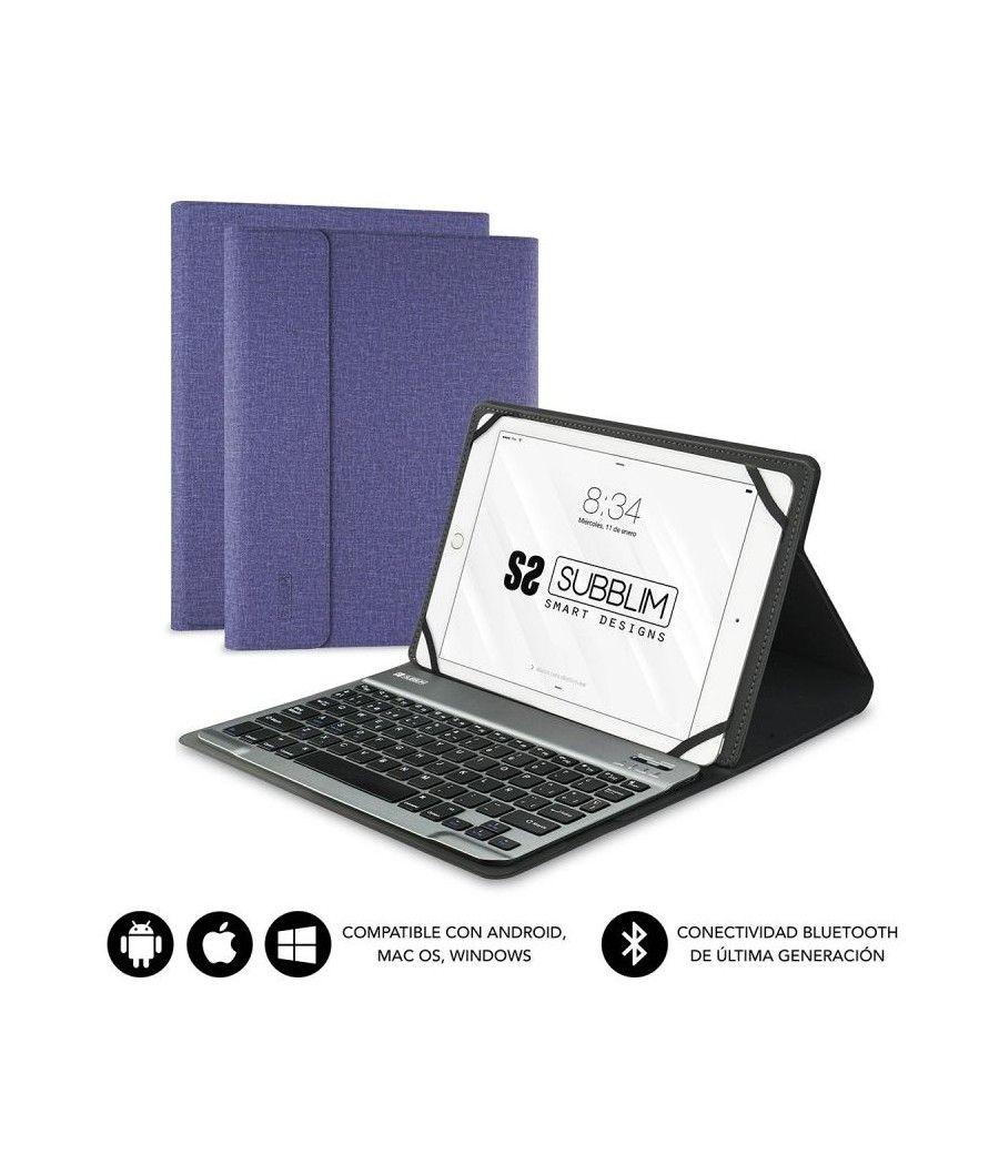 Funda con Teclado Subblim Keytab Pro Bluetooth para Tablets de 10.1'/ Purpura - Imagen 1