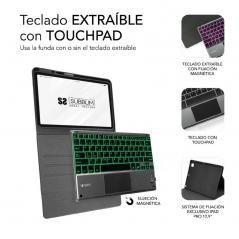 Funda con Teclado Subblim Keytab Pro BL Bluetooth Touchpad para iPad Pro 12.9' 2021-20/ Negra - Imagen 3